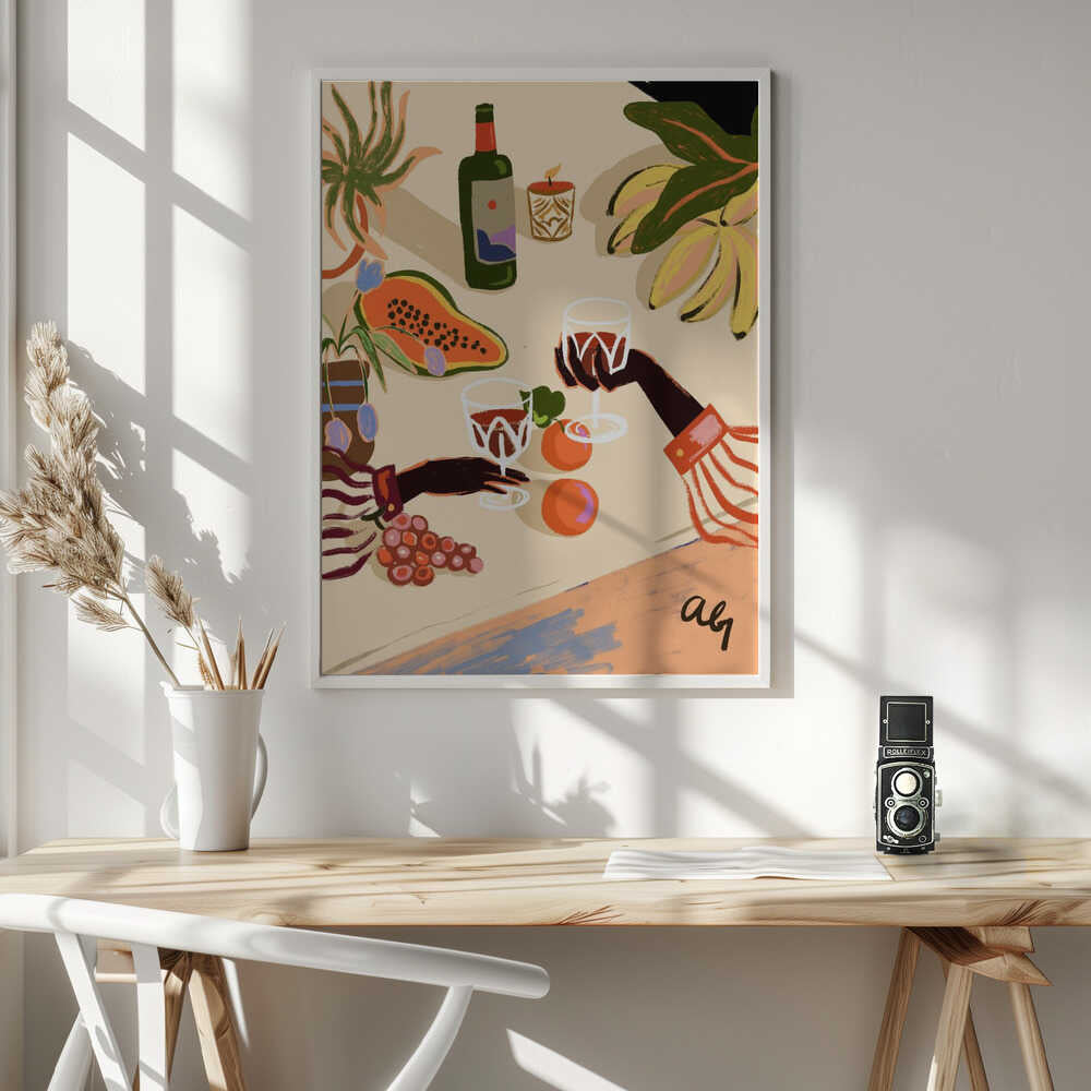Cheers To You Art Print UK — Botanical Vibrant Wall Art — Kitchen — Wall It All Prints