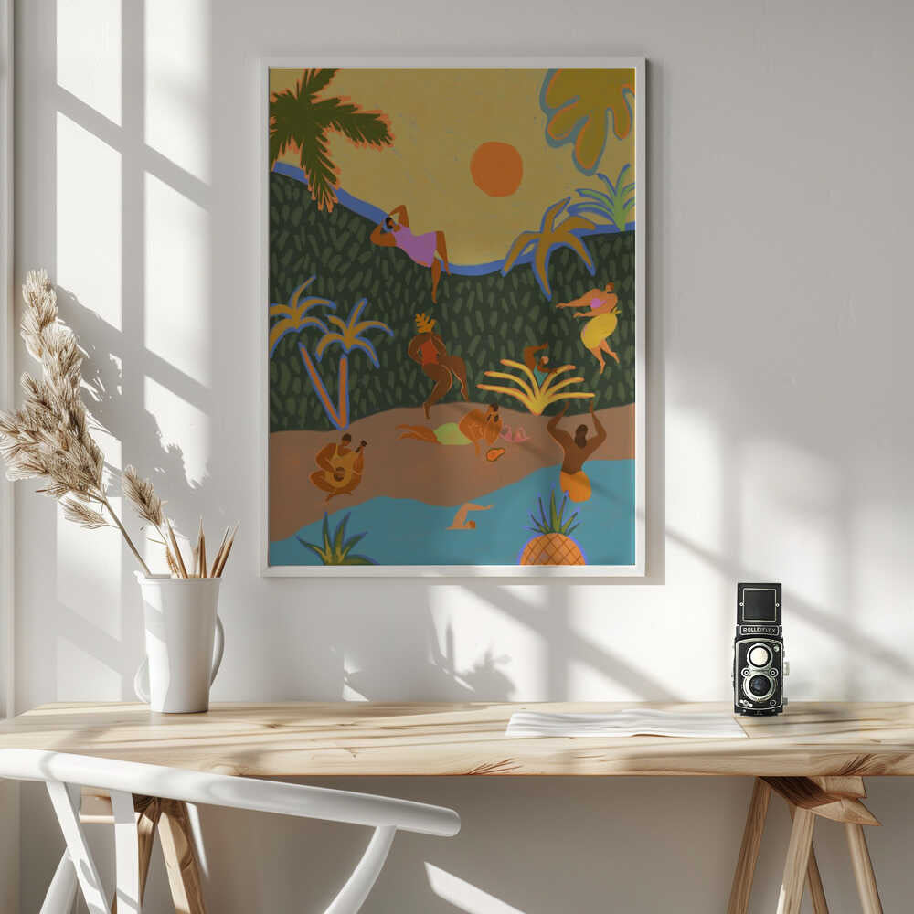 Summer Paradise Art Print UK — Portrait Vibrant Wall Art — Kitchen — Wall It All Prints