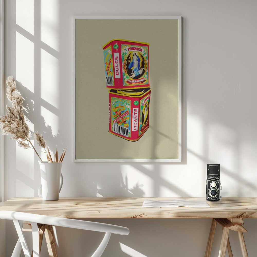 Spanish Paprika Cans Art Print UK — Vintage Vibrant Wall Art — Kitchen — Wall It All Prints