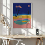 Malibu Beach Art Print UK — Landscape Vibrant Wall Art — Living Room — Wall It All Prints
