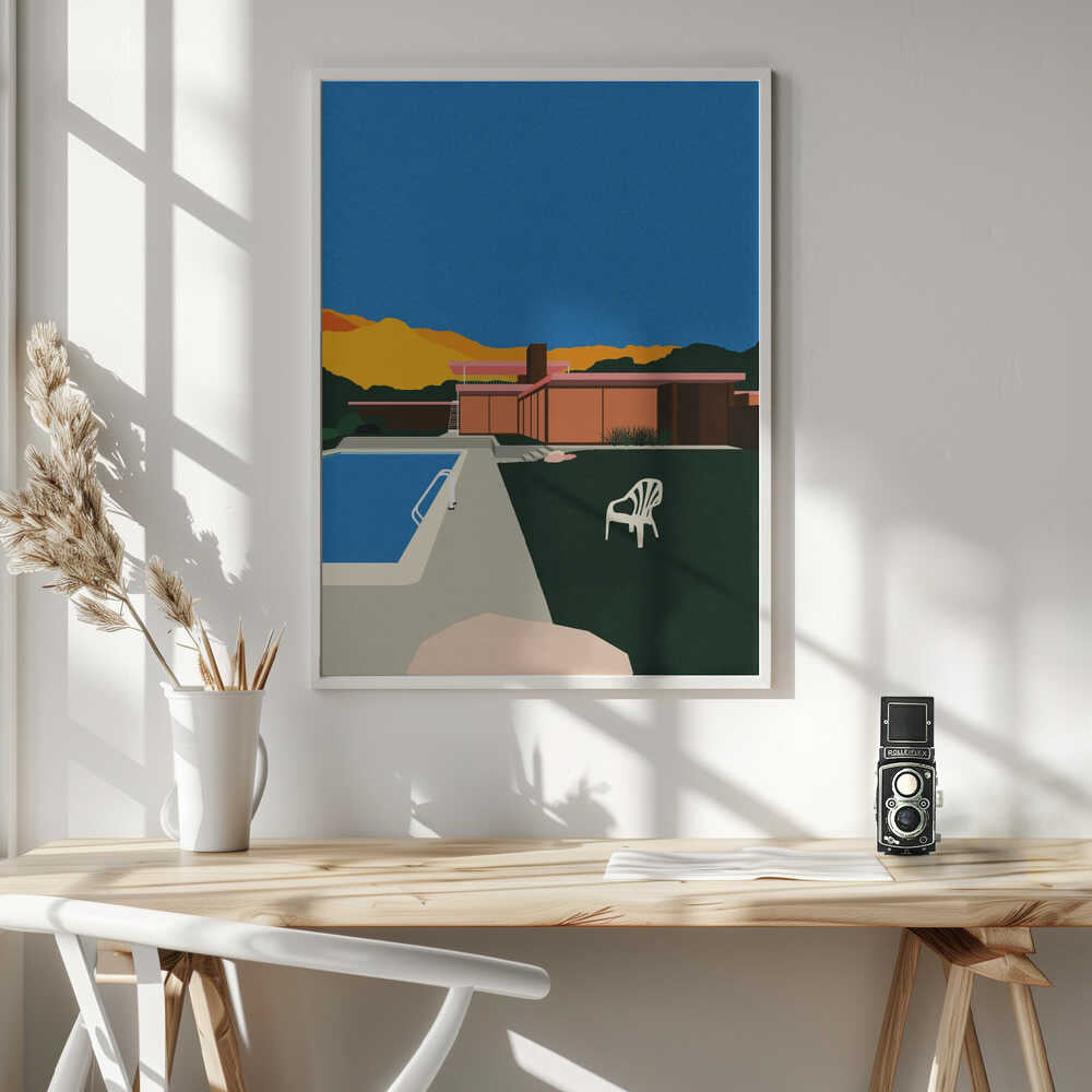 Kaufmann Desert House Poolside Art Print UK — Landscape Vibrant Wall Art — Living Room — Wall It All Prints