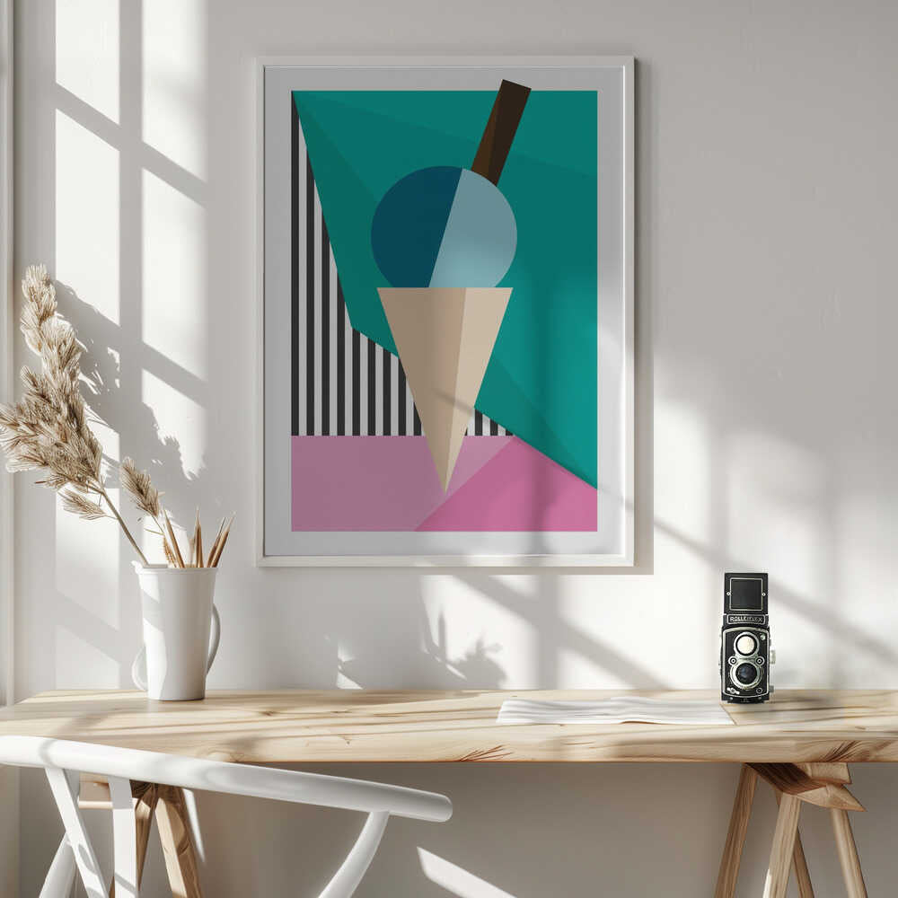Retro Summer Scoop Art Print UK — Abstract Vibrant Wall Art — Kitchen — Wall It All Prints