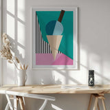 Retro Summer Scoop Art Print UK — Abstract Vibrant Wall Art — Kitchen — Wall It All Prints