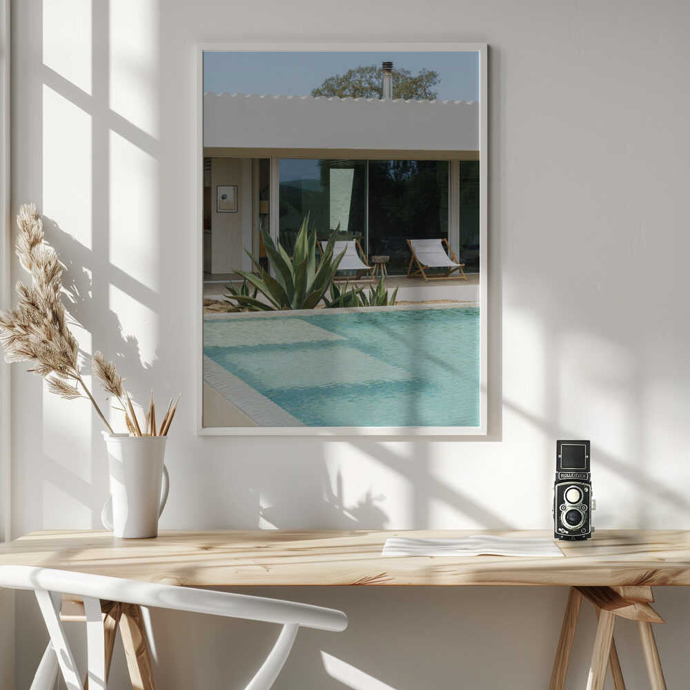 Modern Poolside Retreat Art Print UK — Botanical Fresh Wall Art — Living Room — Wall It All Prints