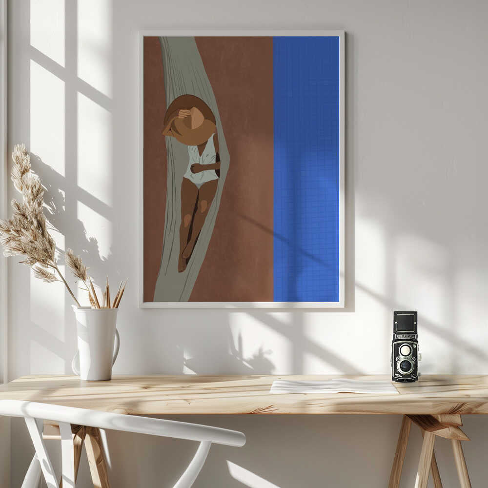 Serene Poolside Art Print UK — Abstract Minimal Wall Art — Office — Wall It All Prints