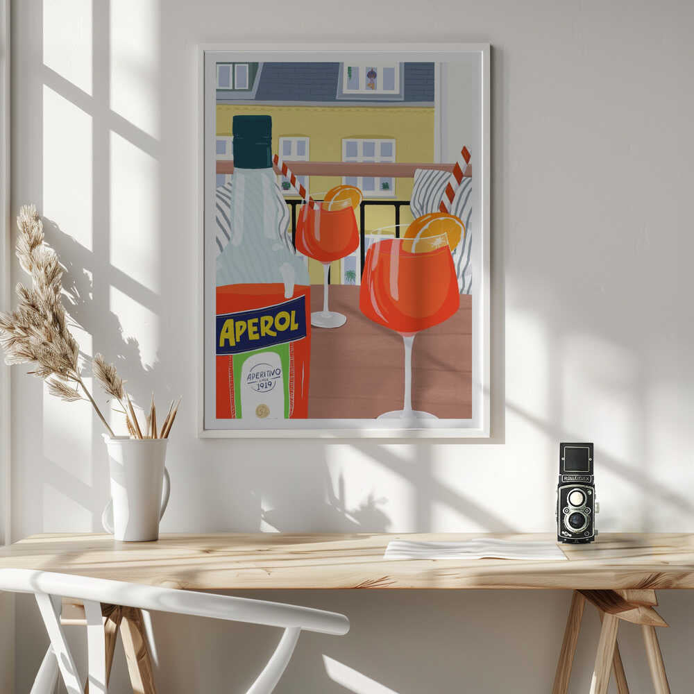 Vibrant Aperitivo Balcony Art Print UK — Food Vibrant Wall Art — Kitchen — Wall It All Prints