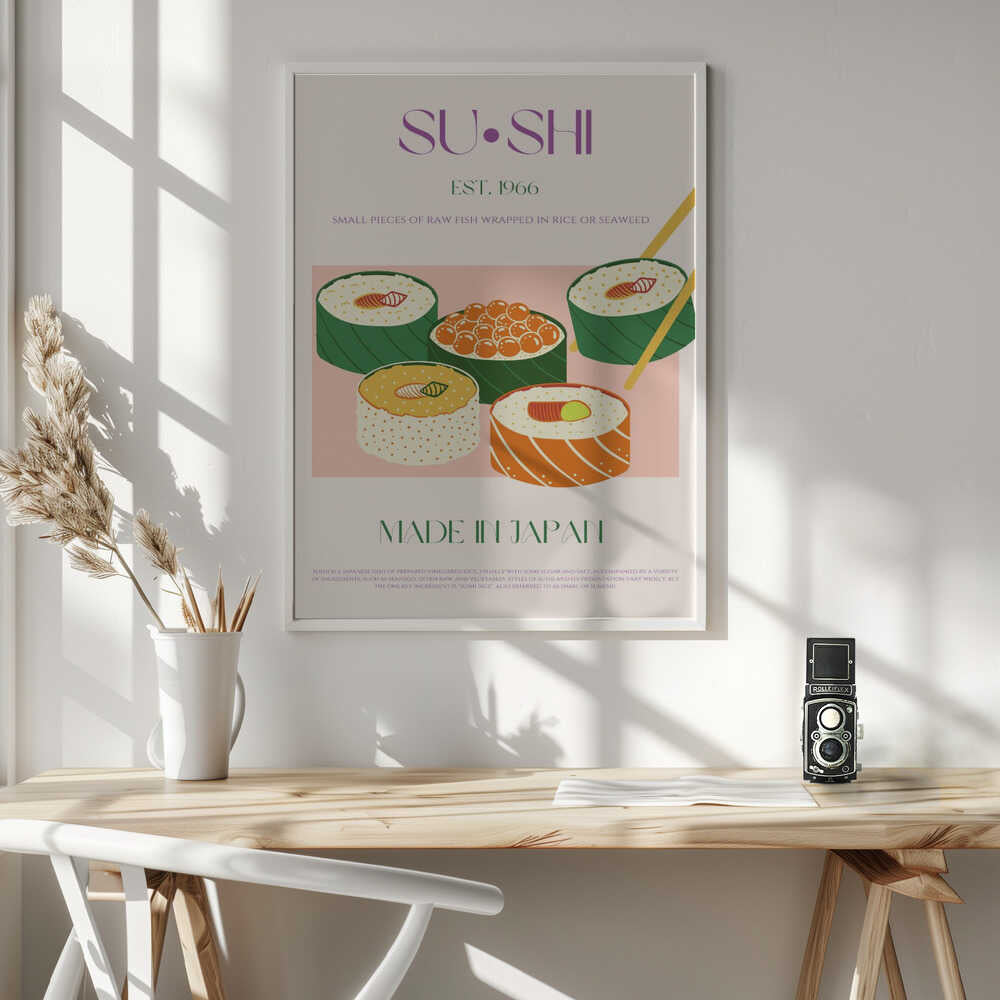 Fresh Sushi Rolls Art Print UK — Japanese Vibrant Wall Art — Kitchen — Wall It All Prints