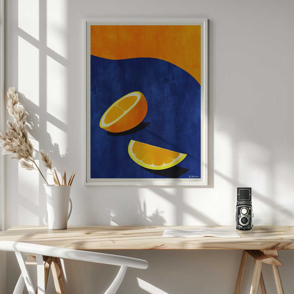 Fresh Orange Slices Art Print UK — Abstract Vibrant Wall Art — Kitchen — Wall It All Prints