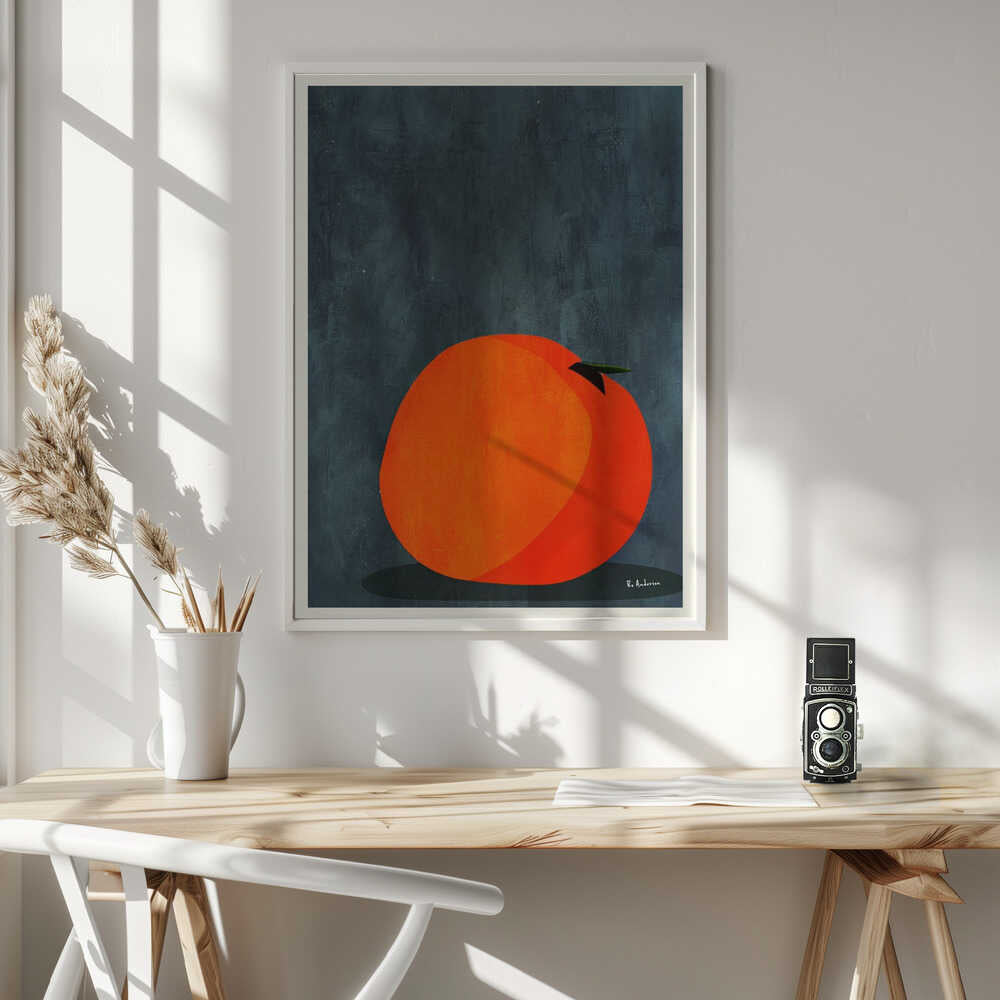 Vibrant Orange Still Life Art Print UK — Portrait Vibrant Wall Art — Kitchen — Wall It All Prints