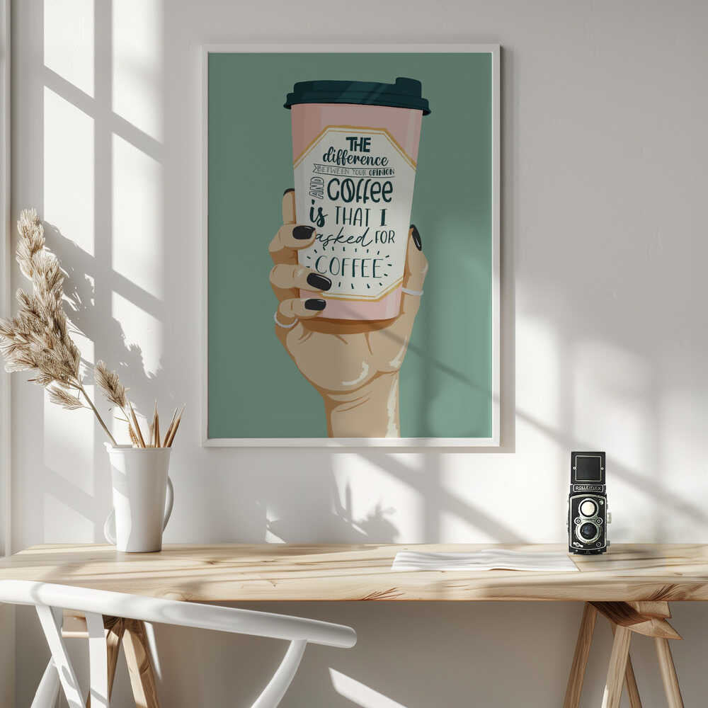 Sassy Coffee Cup Hand Art Print UK — Food Calm Wall Art — Kitchen — Wall It All Prints