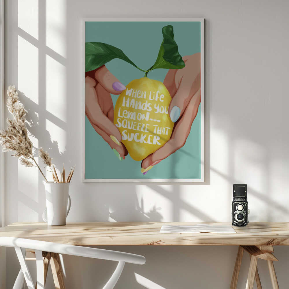 When Life Hands Lemons Art Print UK — Japanese Vibrant Wall Art — Living Room — Wall It All Prints