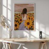 Sunflower Evenings Art Print UK — Botanical Fresh Wall Art — Living Room — Wall It All Prints