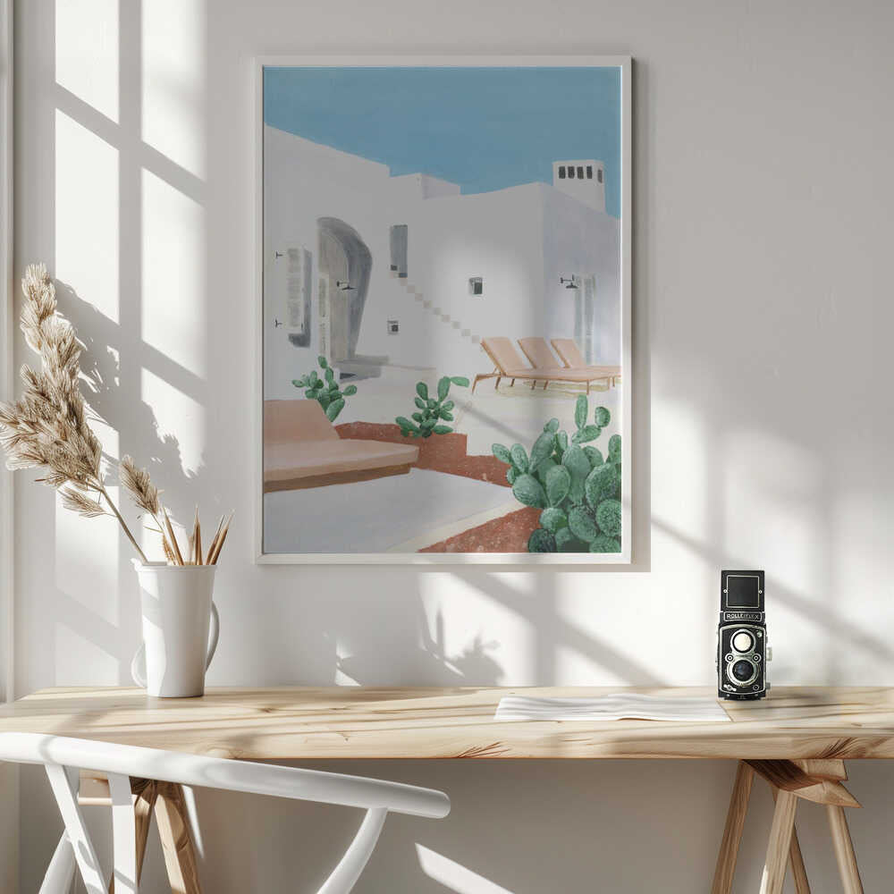 White Desert Retreat Art Print UK — Botanical Fresh Wall Art — Living Room — Wall It All Prints