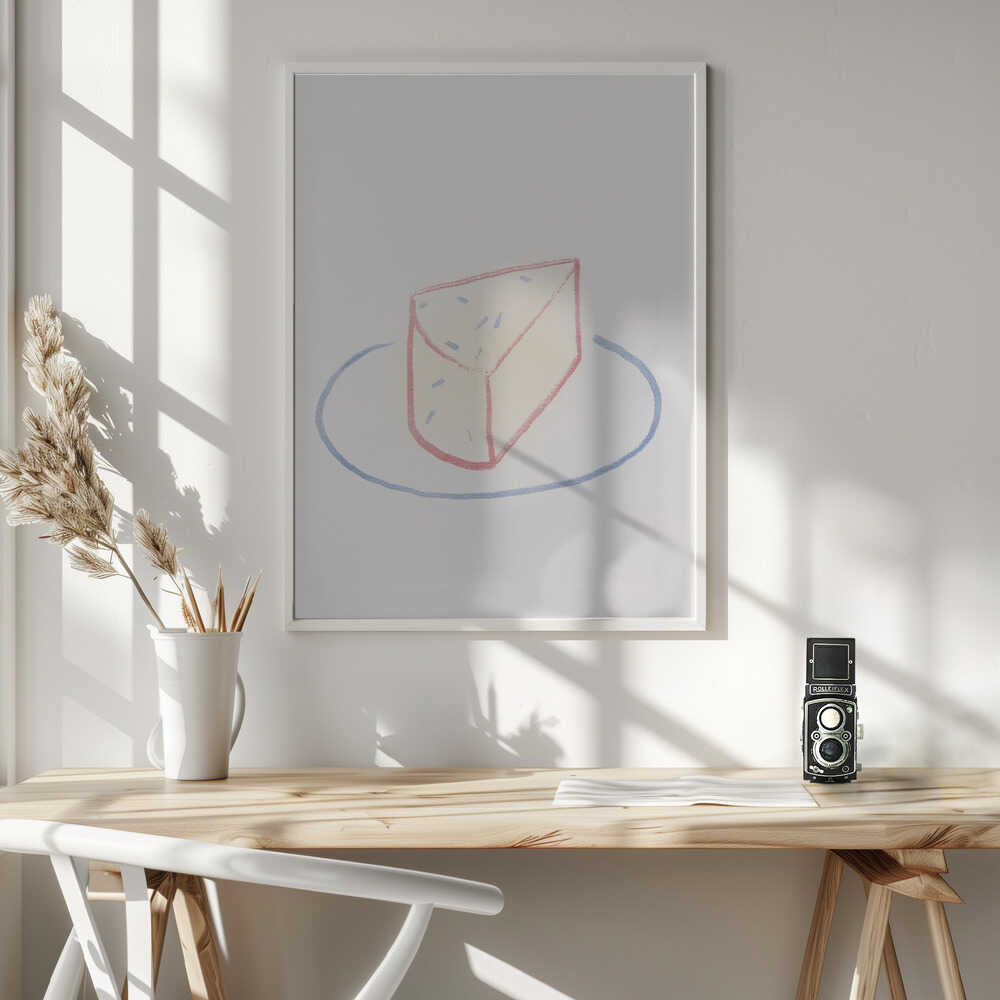 Charming Cheese Wedge Art Print UK — Abstract Vibrant Wall Art — Kitchen — Wall It All Prints