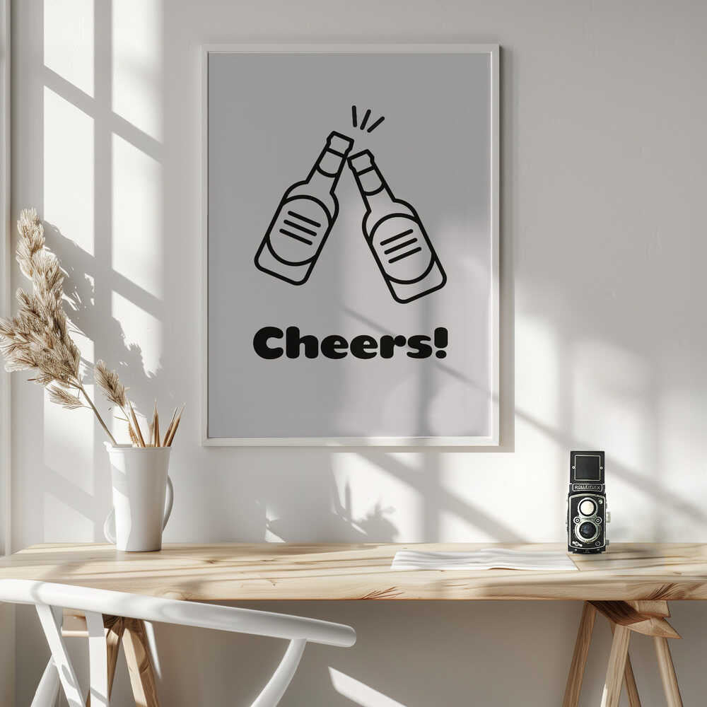Cheers Beer Toast Art Print UK — Food Vibrant Wall Art — Kitchen — Wall It All Prints