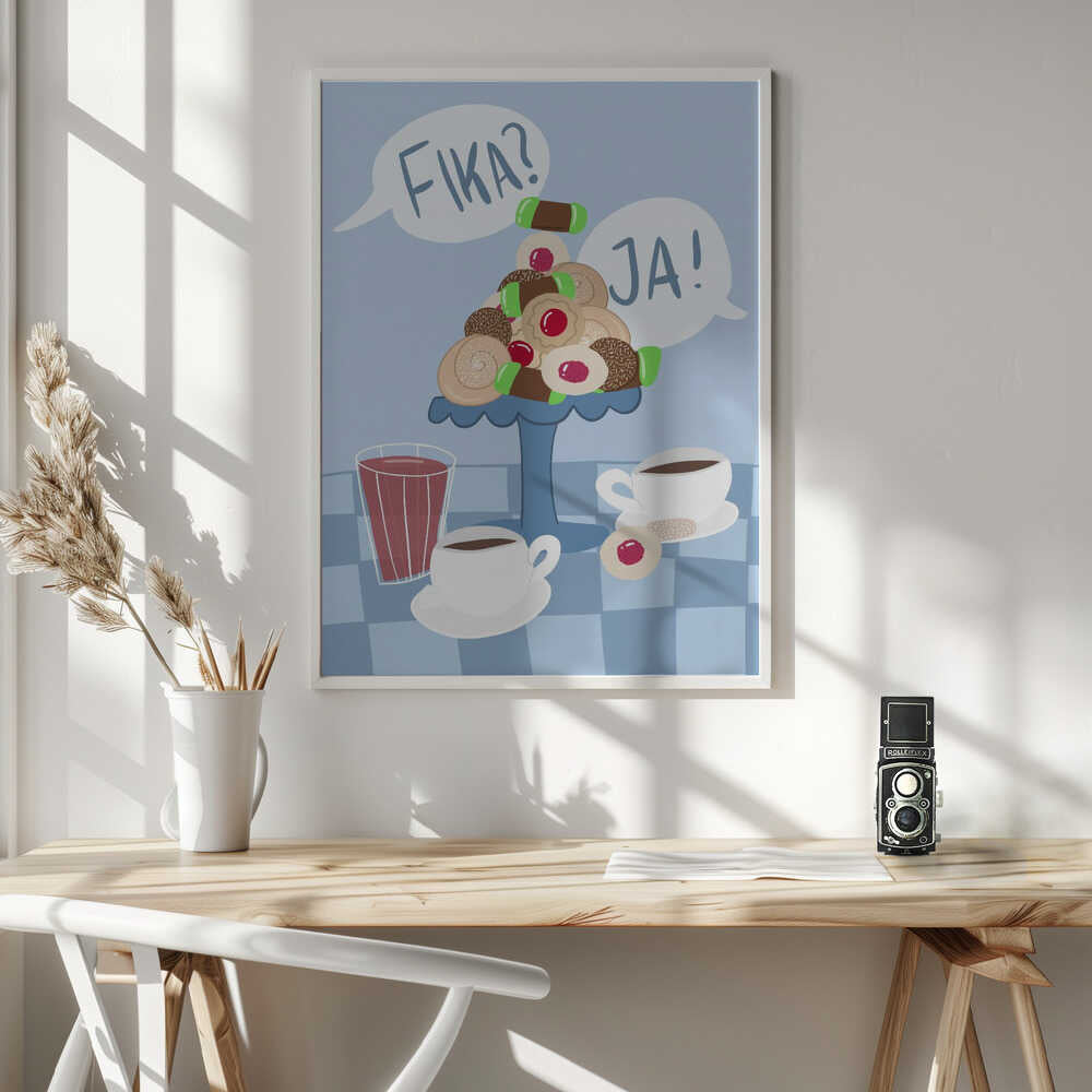 Swedish Fika Delight Art Print UK — Vintage Calm Wall Art — Kitchen — Wall It All Prints