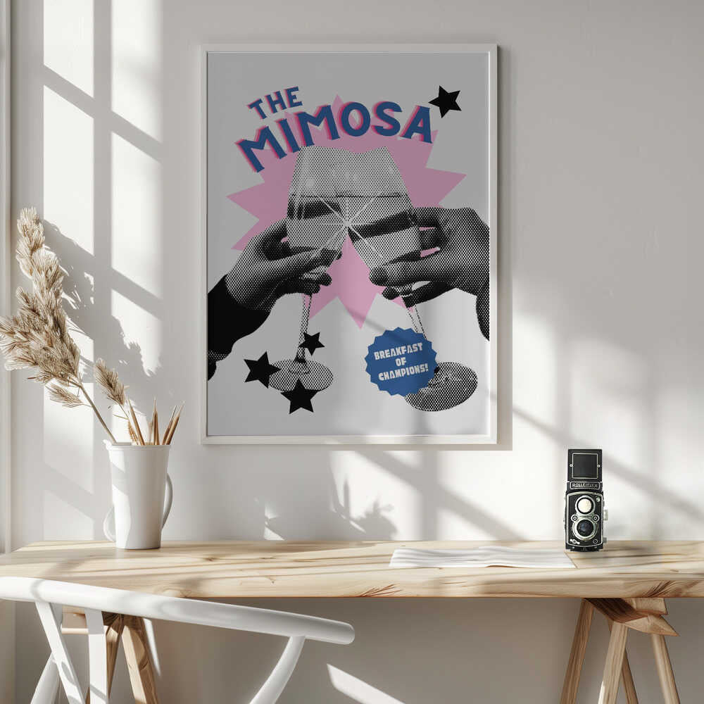 Cheers to Mimosas Art Print UK — Abstract Dark Wall Art — Kitchen — Wall It All Prints