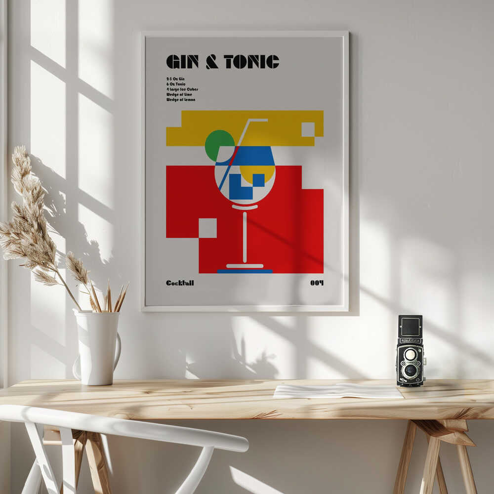 Modern Gin Tonic Art Print UK — Japanese Vibrant Wall Art — Kitchen — Wall It All Prints