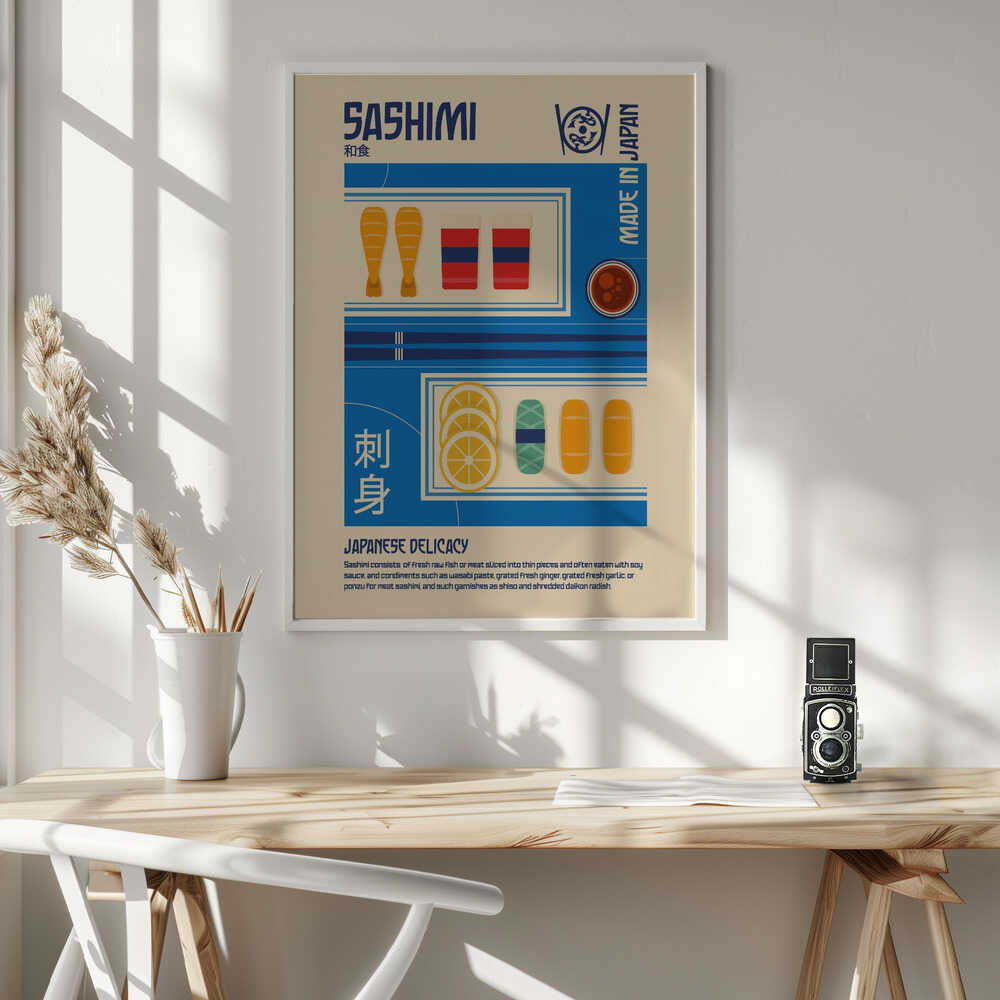 Japanese Sashimi Delicacy Art Print UK — Japanese Vibrant Wall Art — Kitchen — Wall It All Prints