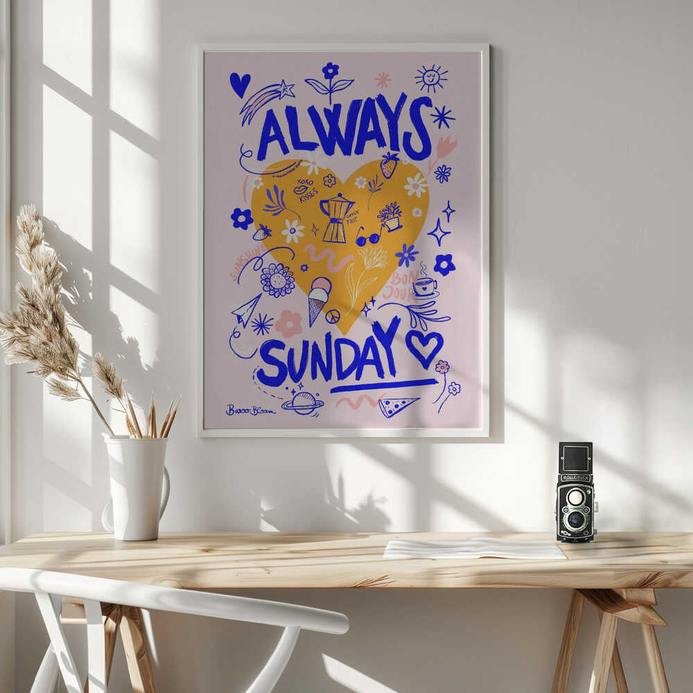 Always Sunday Doodles Art Print UK — Botanical Fresh Wall Art — Kitchen — Wall It All Prints