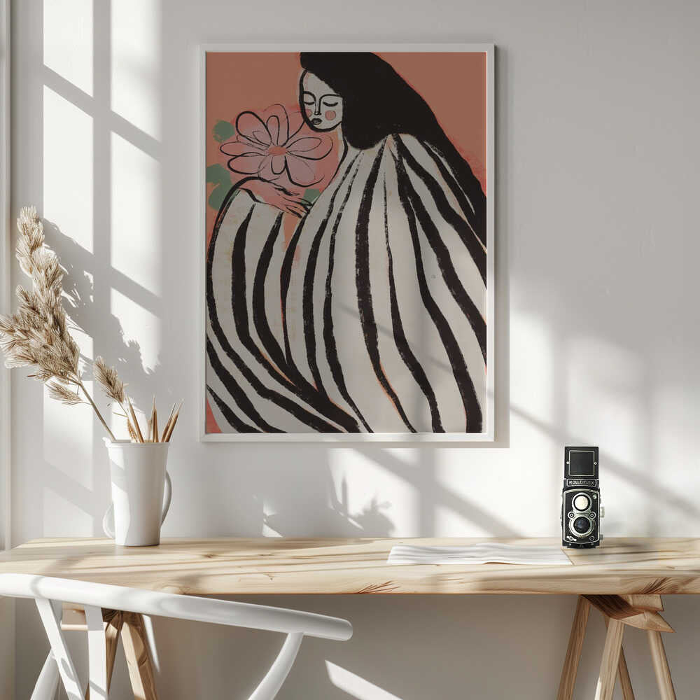 A Silent Moment (Peach) Art Print UK — Botanical Fresh Wall Art — Living Room — Wall It All Prints