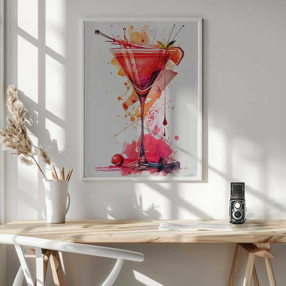 Vibrant Watercolor Cocktail Art Print UK — Abstract Vibrant Wall Art — Kitchen — Wall It All Prints