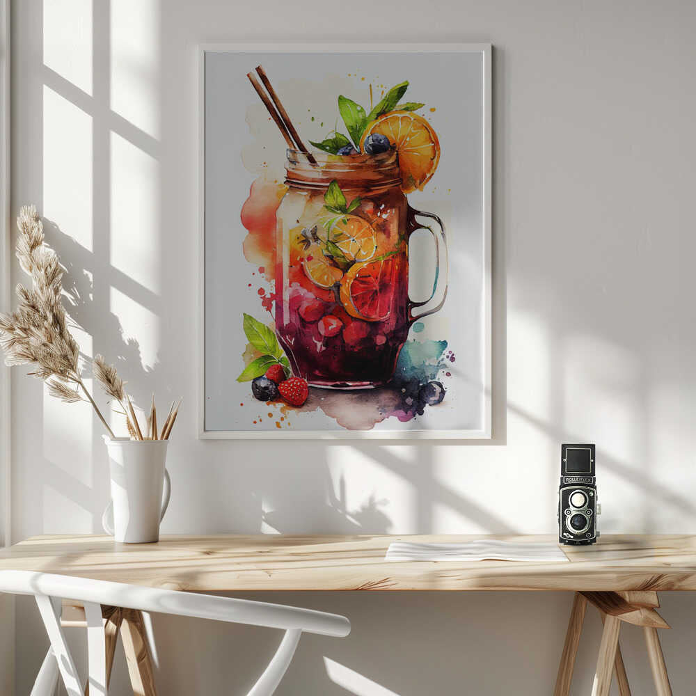 Refreshing Fruit Drink Art Print UK — Botanical Fresh Wall Art — Kitchen — Wall It All Prints