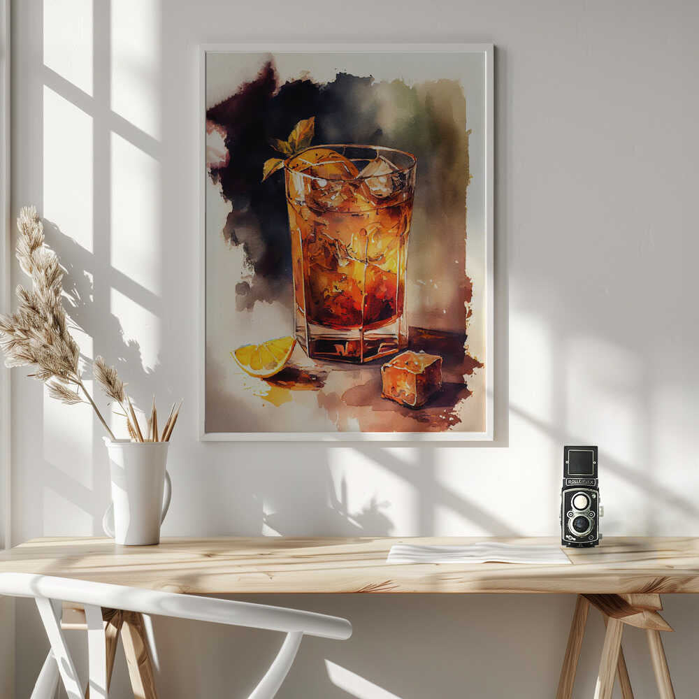 Refreshing Orange Cocktail Art Print UK — Japanese Vibrant Wall Art — Kitchen — Wall It All Prints