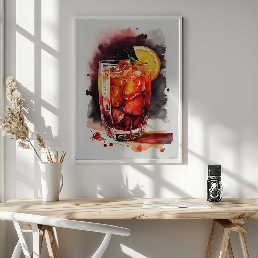 Refreshing Red Cocktail Art Print UK — Abstract Calm Wall Art — Kitchen — Wall It All Prints
