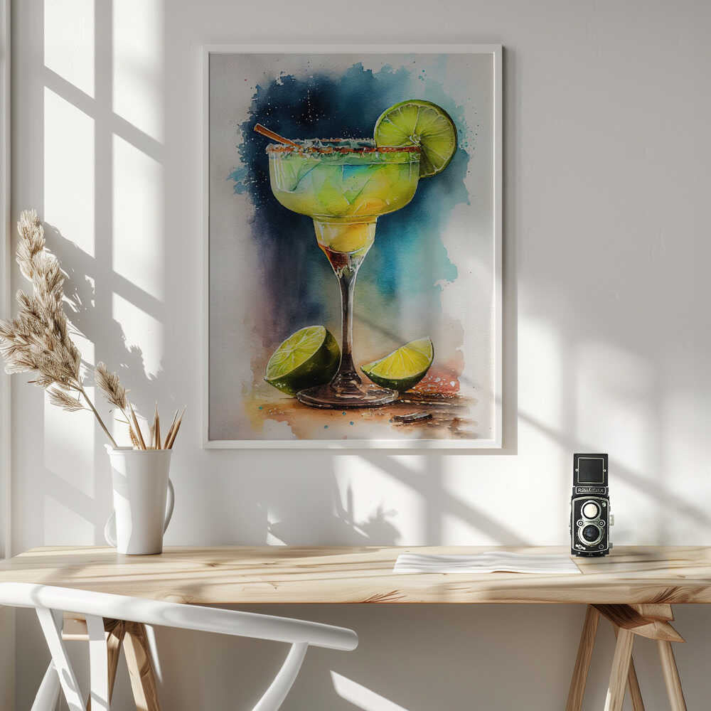 Vibrant Watercolor Margarita Art Print UK — Abstract Vibrant Wall Art — Kitchen — Wall It All Prints