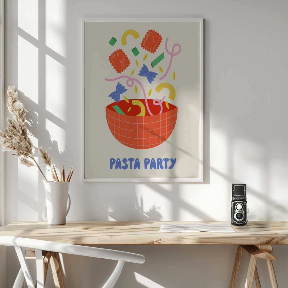 Pasta Party Art Print UK — Abstract Vibrant Wall Art — Kitchen — Wall It All Prints