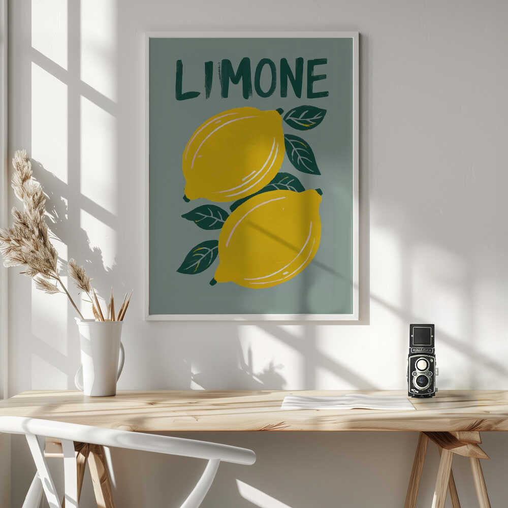 Zesty Limone Lemons Art Print UK — Abstract Vibrant Wall Art — Kitchen — Wall It All Prints