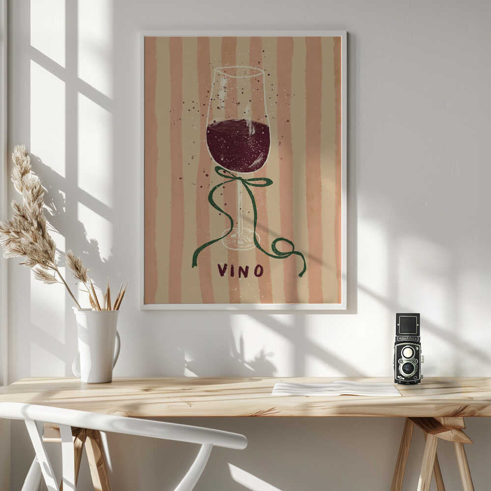 Elegant Vino Stripes Art Print UK — Abstract Calm Wall Art — Kitchen — Wall It All Prints