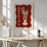 Amarena Cherry Sundae Art Print UK — Japanese Calm Wall Art — Kitchen — Wall It All Prints