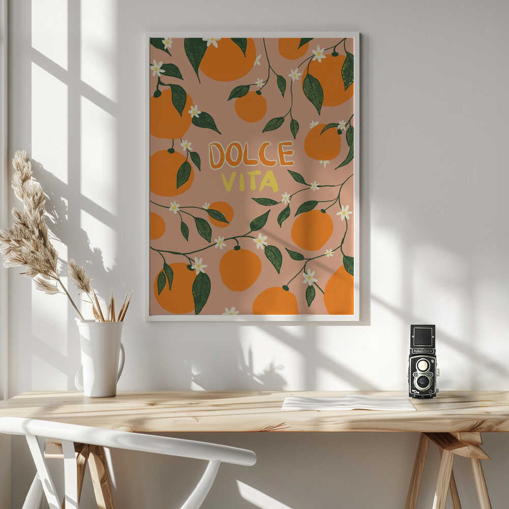 Oranges Dolce Vita Art Print UK — Abstract Vibrant Wall Art — Living Room — Wall It All Prints