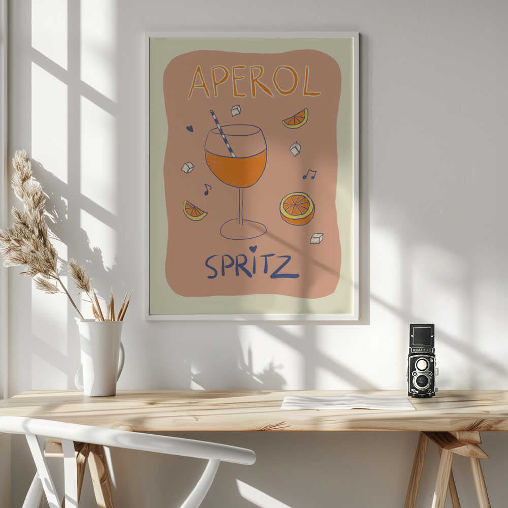 Refreshing Aperol Spritz Art Print UK — Abstract Vibrant Wall Art — Kitchen — Wall It All Prints