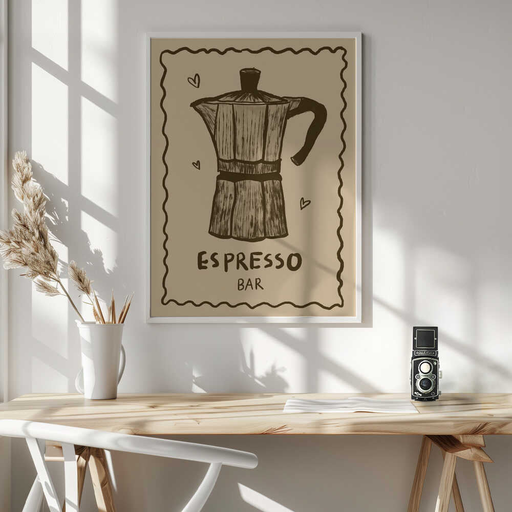 Moka Pot Illustration Art Print UK — Food Vibrant Wall Art — Kitchen — Wall It All Prints