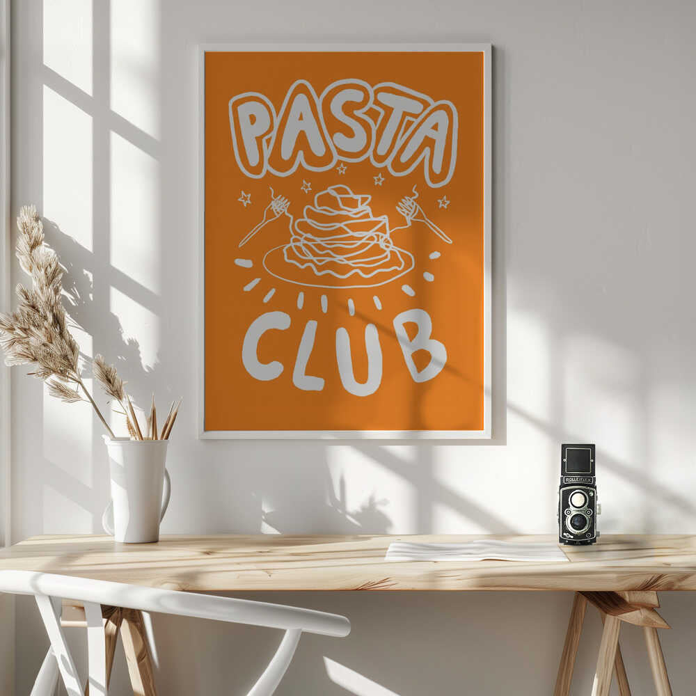 Pasta Club Illustration Art Print UK — Abstract Vibrant Wall Art — Kitchen — Wall It All Prints