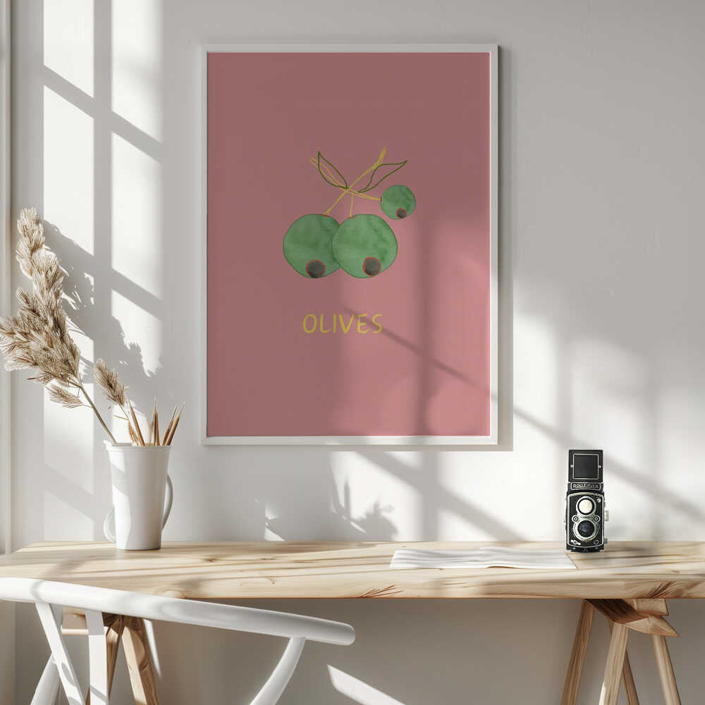 Watercolor Green Olives Art Print UK — Abstract Vibrant Wall Art — Kitchen — Wall It All Prints