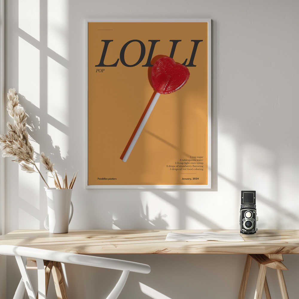 Sweet Heart Lollipop Art Print UK — Japanese Vibrant Wall Art — Living Room — Wall It All Prints