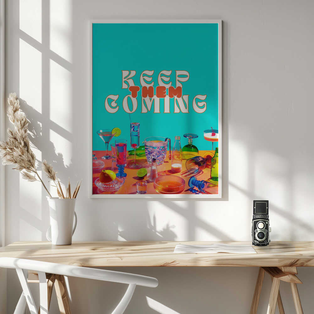 Keep Them Coming Cocktails Art Print UK — Food Vibrant Wall Art — Living Room — Wall It All Prints