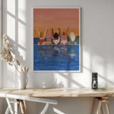 Summer Sunset Friends Art Print UK — Abstract Minimal Wall Art — Living Room — Wall It All Prints