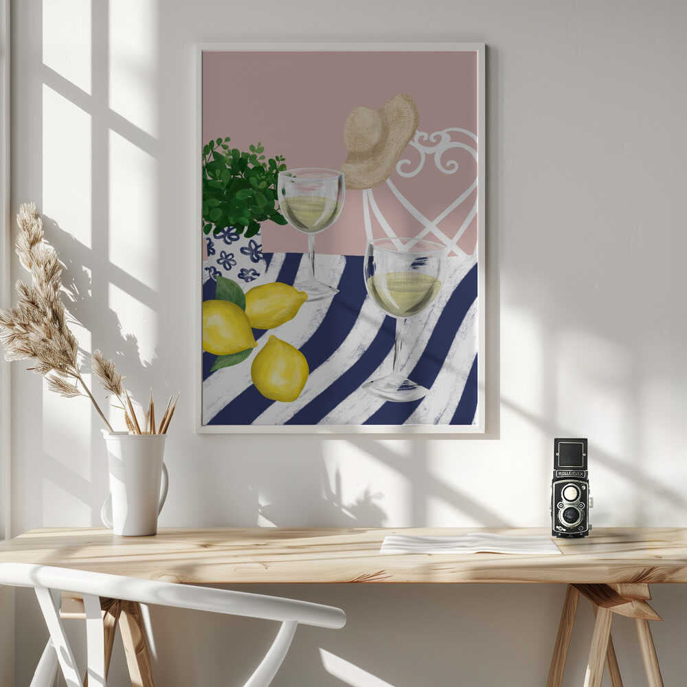 Summer Drinks and Lemons Art Print UK — Botanical Fresh Wall Art — Kitchen — Wall It All Prints