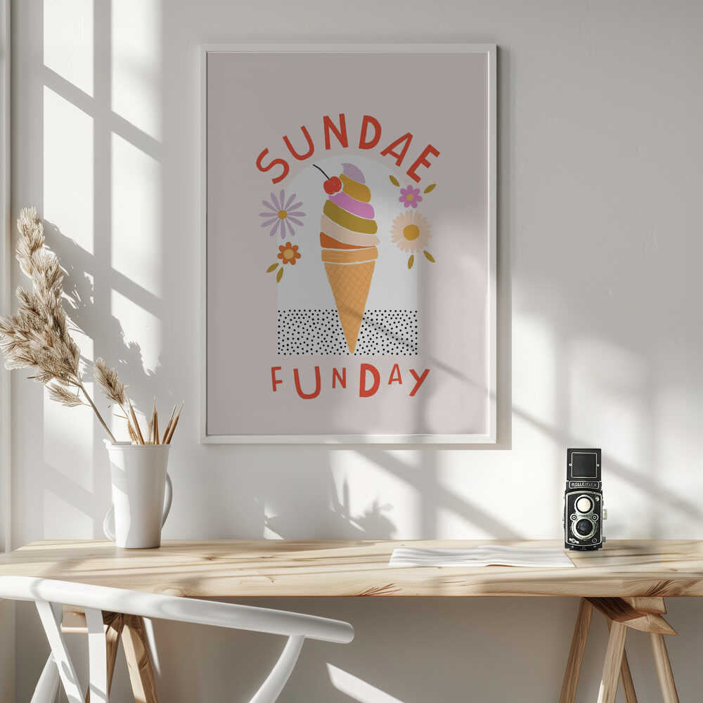 Colorful Sundae Fun Art Print UK — Food Vibrant Wall Art — Kitchen — Wall It All Prints