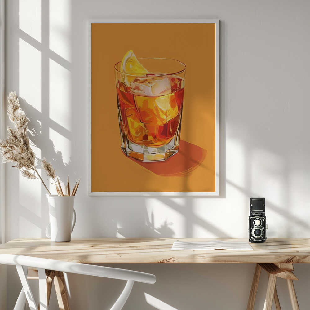 Refreshing Orange Cocktail Art Print UK — Vintage Calm Wall Art — Kitchen — Wall It All Prints