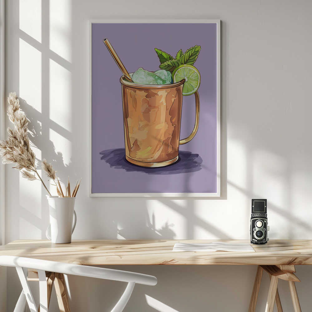 Refreshing Copper Cocktail Art Print UK — Botanical Fresh Wall Art — Kitchen — Wall It All Prints