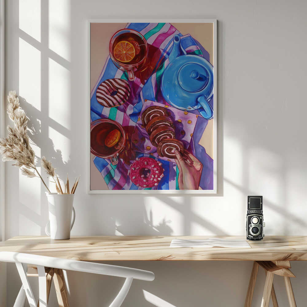 Sweet Tea Time Art Print UK — Abstract Vibrant Wall Art — Kitchen — Wall It All Prints