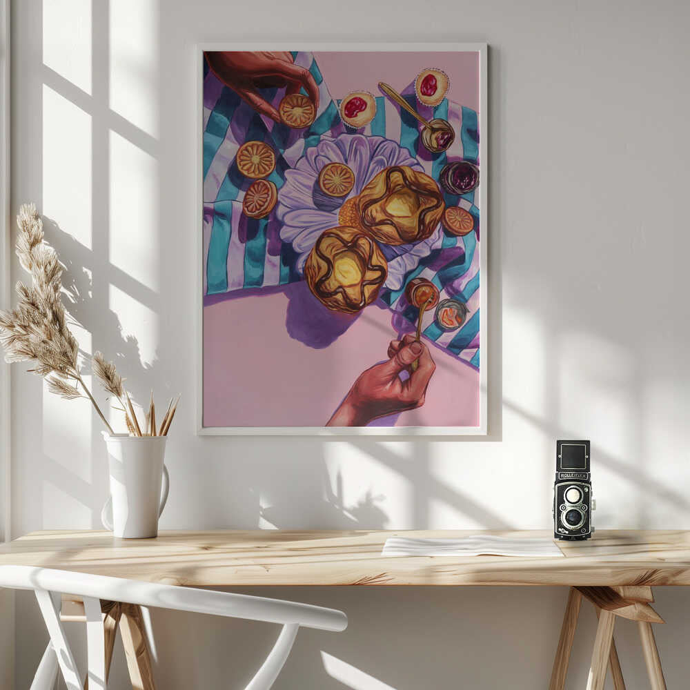 Sweet Dessert Spread Art Print UK — Portrait Vibrant Wall Art — Kitchen — Wall It All Prints