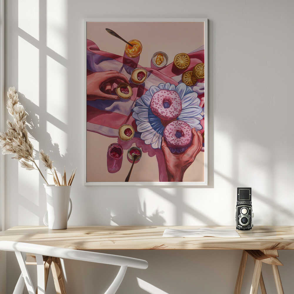 Sweet Pink Treats Art Print UK — Food Vibrant Wall Art — Kitchen — Wall It All Prints