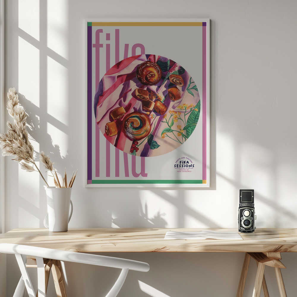 Vibrant Morning Pastries Art Print UK — Botanical Fresh Wall Art — Kitchen — Wall It All Prints